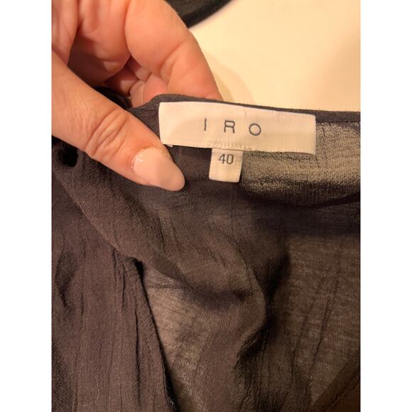 IRO Black Sheer Cap Sleeve Layered Mini Dress Sz 8 - Picture 8 of 14